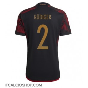 Germania Antonio Rudiger #2 Seconda Maglia Mondiali 2022 Manica Corta